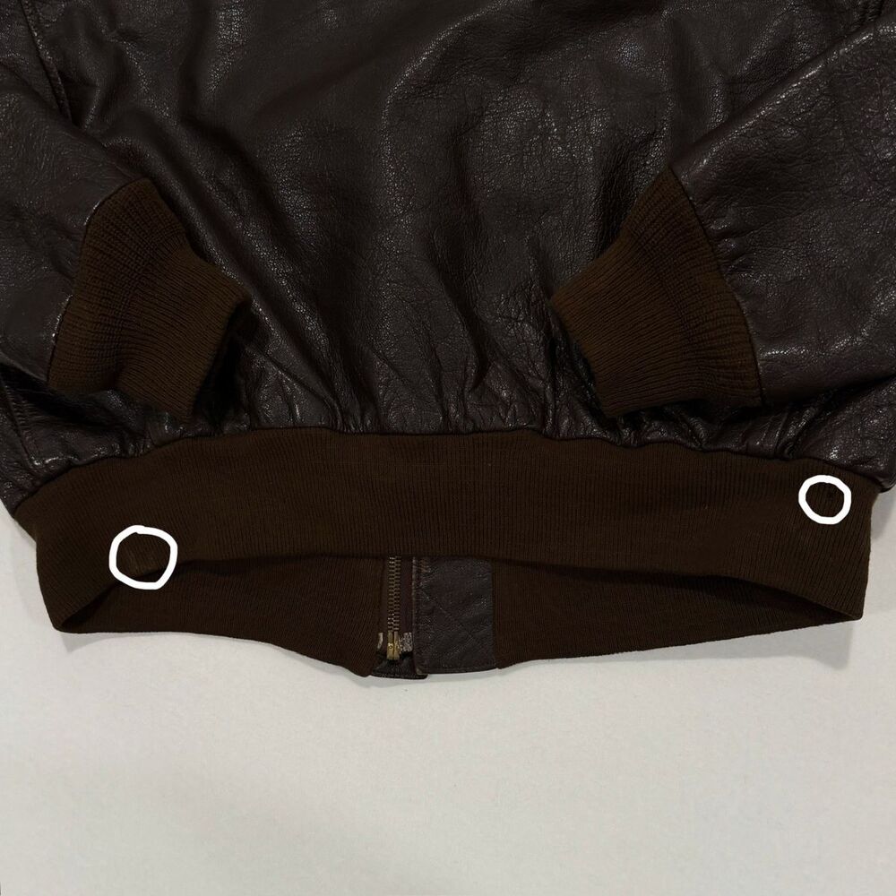 Vintage 90s Cooper Type A-2 Flight Jacket 44L Goatskin Leather Made USA Bomber - Picture 4 of 10